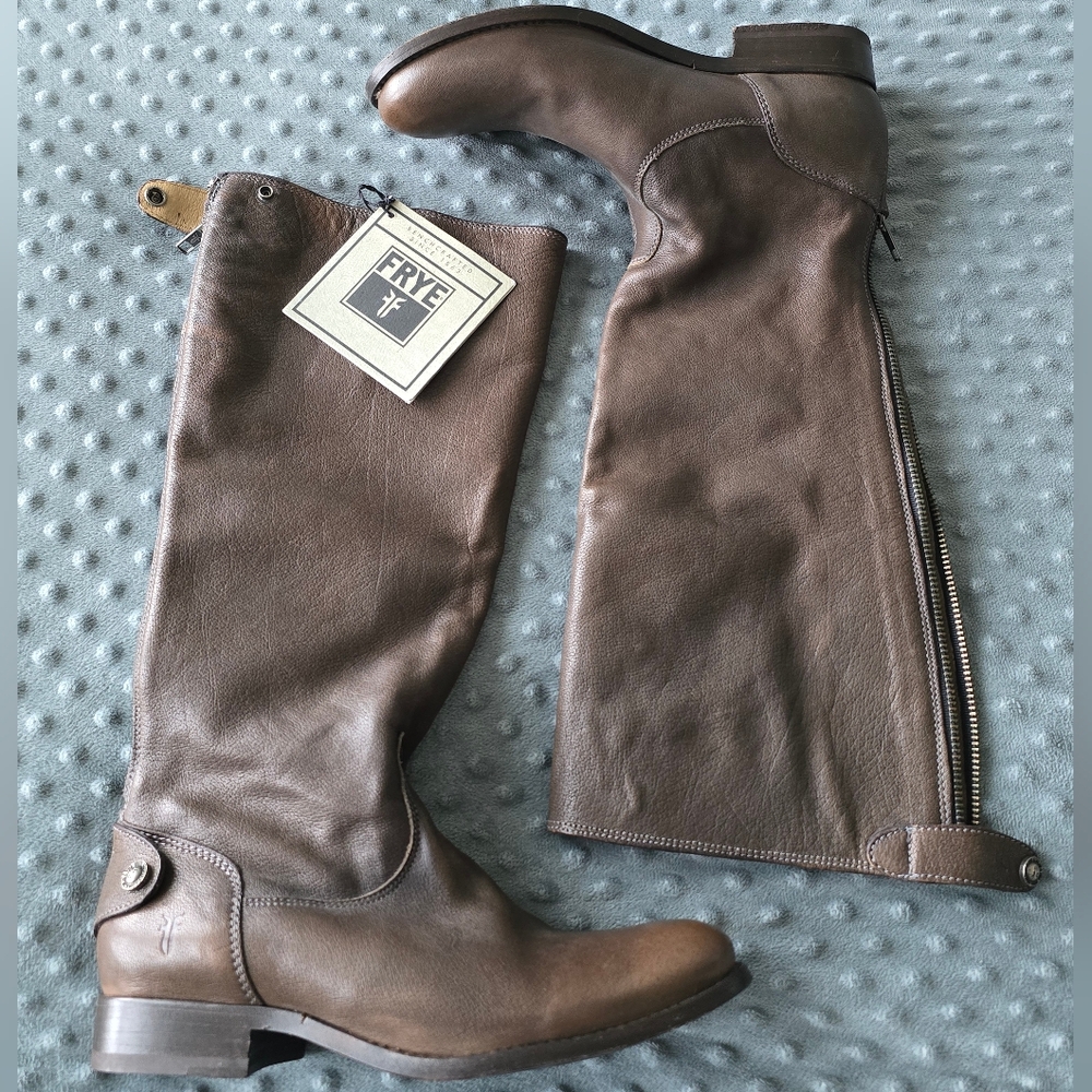 Frye Melissa Dark Brown Leather Riding Boots Sz 7.5